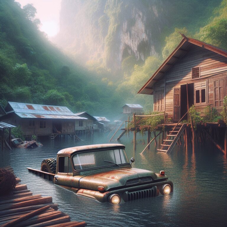 “Trekking en Thaïlande : quand notre camion nous a surpris avec une baignade inattendue”