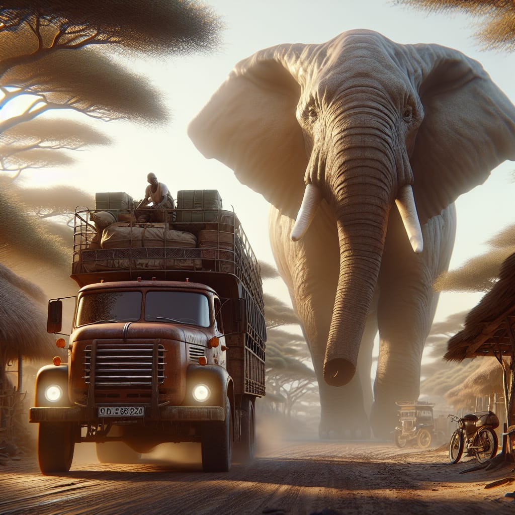 « Sur les routes d’Afrique en camion aménagé : une rencontre inattendue avec un éléphant géant ! » « Sur les routes d’Afrique en camion aménagé : une rencontre inattendue avec un éléphant géant ! »
