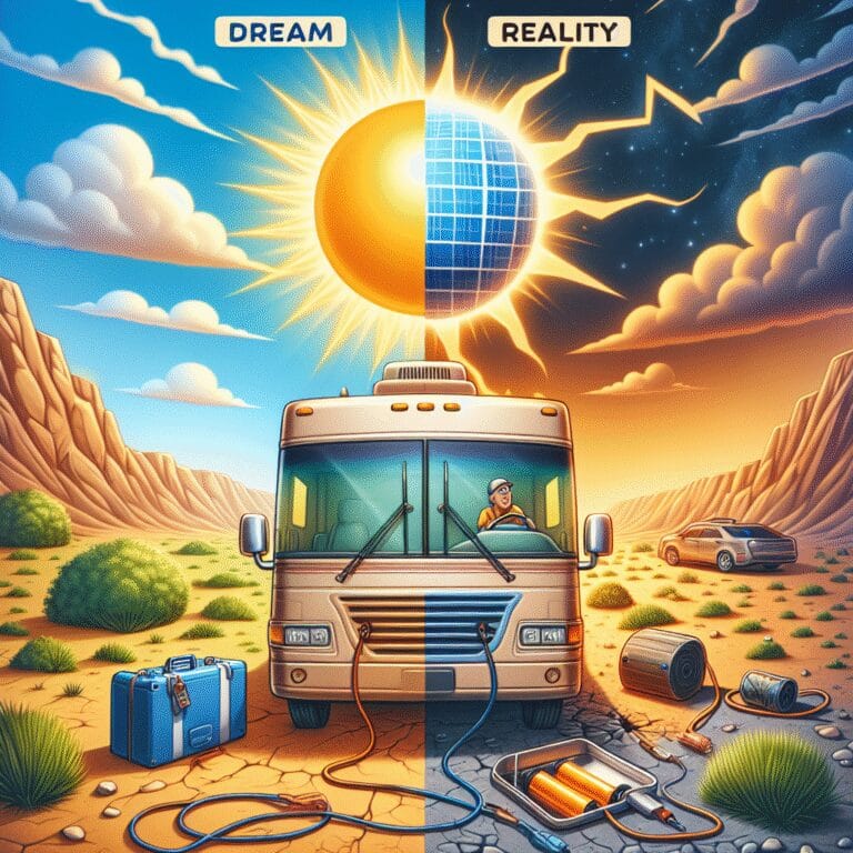 “Une aventure épique en camping car : comment survivre à une panne de batteries grâce au pouvoir du soleil !”