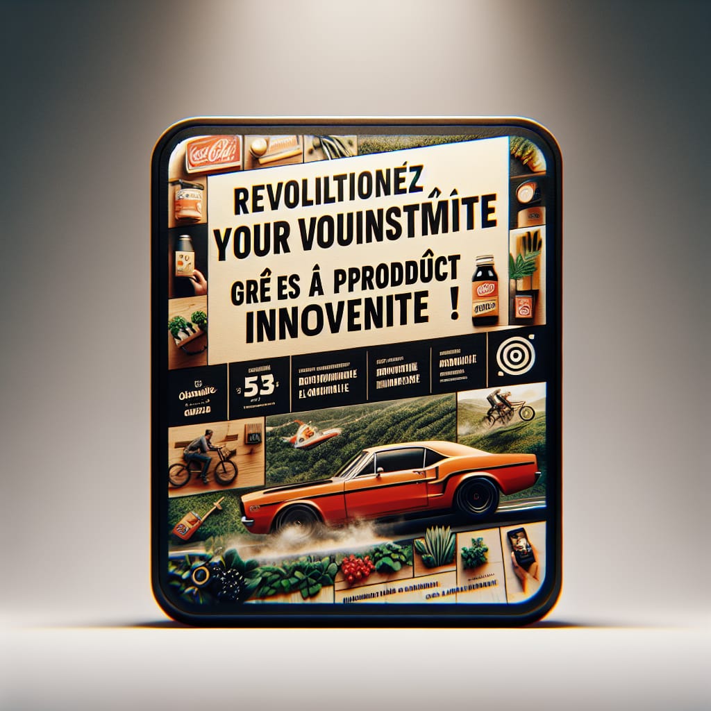 “Révolutionnez votre quotidien grâce à ce produit innovant !” “Révolutionnez votre quotidien grâce à ce produit innovant !”