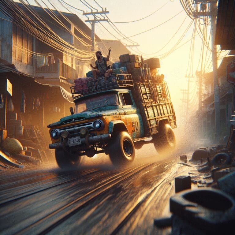 “Roues en folie et fous rires en Thaïlande : une aventure atypique en camion am